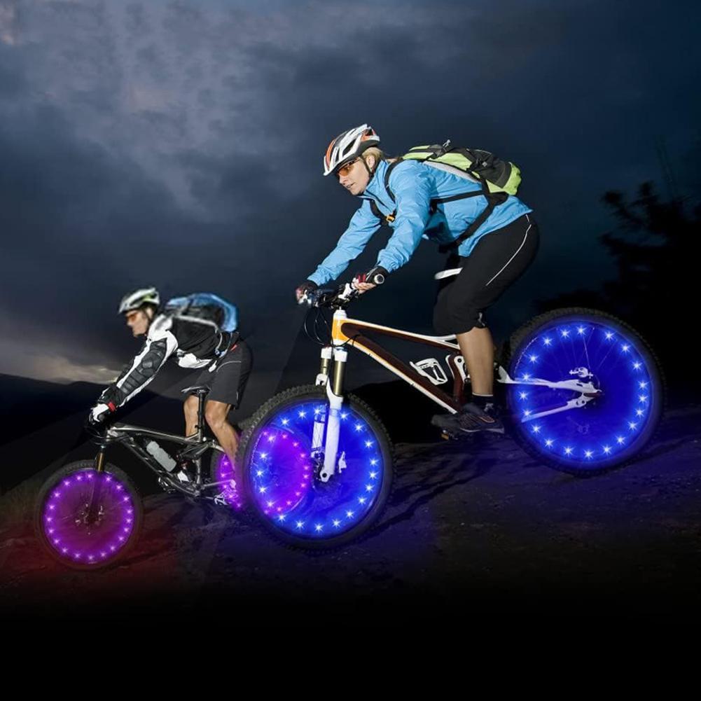 Bike Tire Lights Remote Control Bike Spoke Lights 16 Colors Cycling Decoration Safety Warning Tire Strip Light Bike Accessories