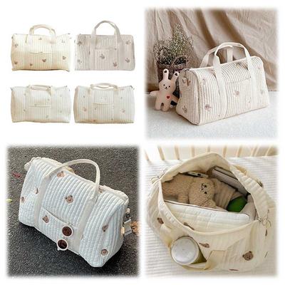 Nappy Organizer Cute Cartoon Baby Diaper Bag Embroidered Messenger Bag Mom Bag Storage Bag Luggage Tote Bag for Travel