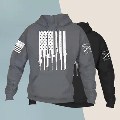 Men Hooded Soft Sweater Patriot Sweatshirt Street Style Ammo Flag Fashion S-3XL