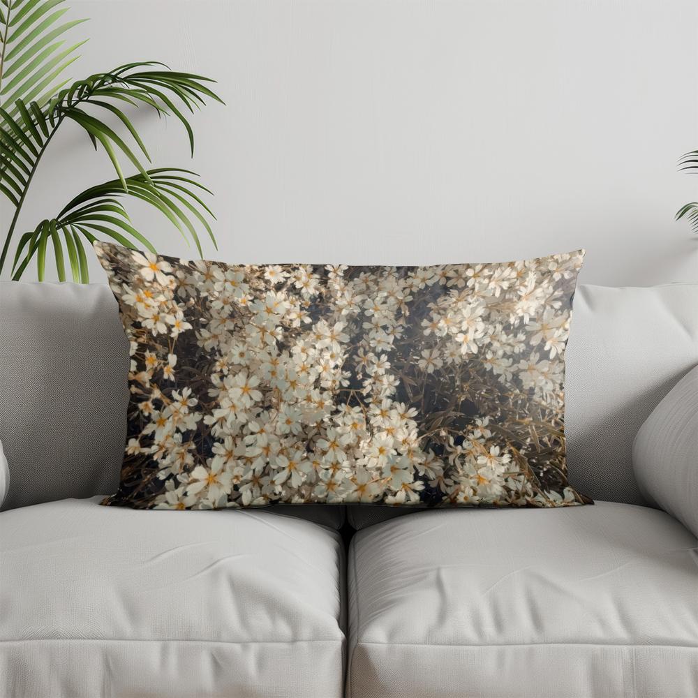 Home Decor Colorful Floral Patterned Pillowcase Suitable For Sofa Bedroom Car Pillow Cover Cushion Rectangular Back Cushion