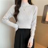 Fashion Solid Half High Neck Knitted Sweater Women Slim Fit Casual Elegant Pullover Sweaters Autumn and Winter Long Sleeve Knitwear Sweater Tops 24841
