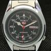 RENOVOVANÉ VINTAGE SEIKO 5 AUTOMATIC 6309A JAPONSKO PÁNSKÉ D/D ČERNÉ HODINKY a318636-9 Seiko-a318636-1