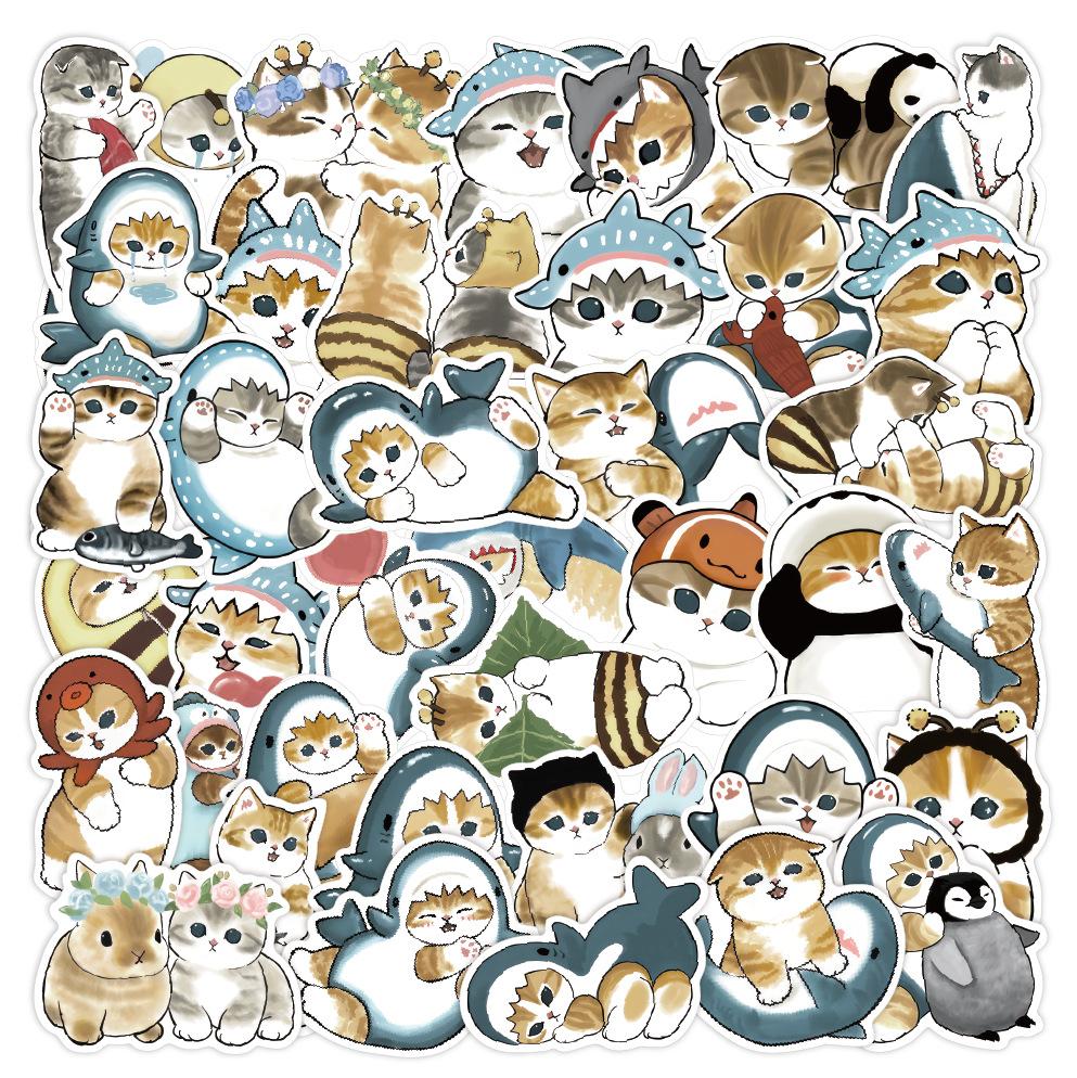 Kawaii Cat Sticker Cute Girl Sticker Kawaii Cartoon Princess Girl Sticker Lovely Sticker for DIY Decorative Scrapbook Bottle Luggage