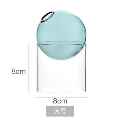 Mini Round Flower Vase Hydroponic Container Micro Landscape Glass Ecological Bottle Borosilicate Glass Bottle With Home Decorate