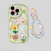 3D Flower Animal Casing For Samsung Galaxy S25 S24 S23 S22 S21 Plus Ultra S20 S21 S24 FE A54 A15 S23+ S24FE 5G Case With Chain