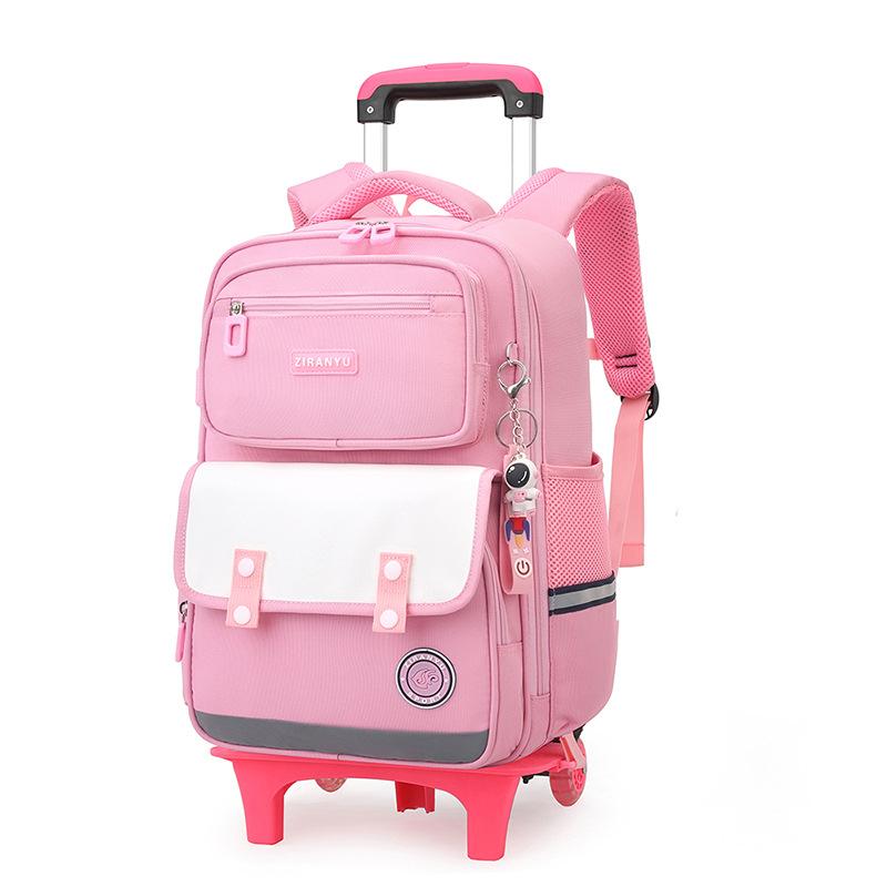 Children School Rolling Backpack for Boy Girls Trolley School Bag with Wheels Students Backpack Kids Book Bag Wheeled Backpack