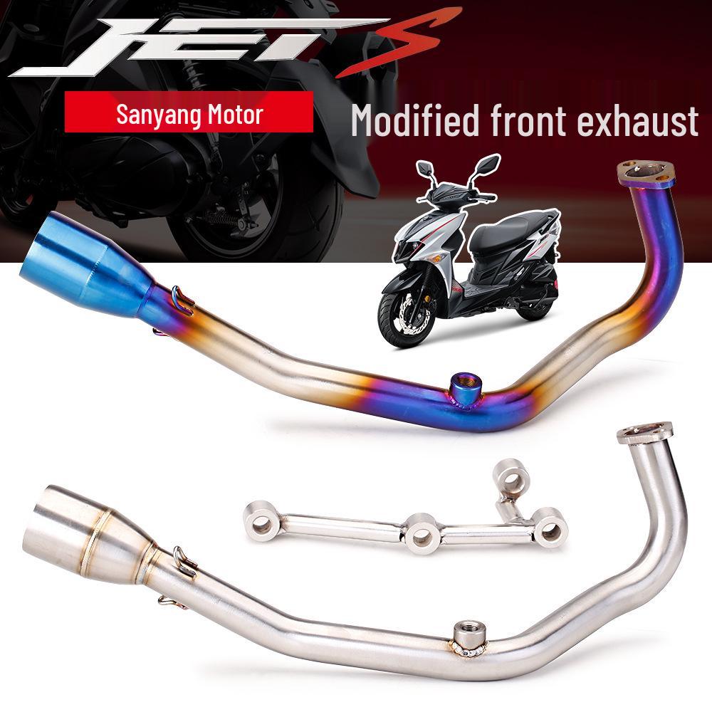 SYM JETS 125 Stainless Steel R77 Exhaust Pipe: Non-destructive Direct Fit Modification