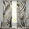 Wild Animal Zebra Chiffon Sheer Curtains for Living Room Bedroom Home Decoration Window Voile Tulle Curtain Drapes