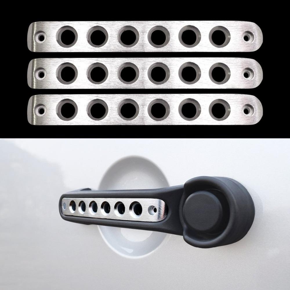 Aluminum Front Rear Door Grab Handle Inserts Cover for Wrangler JK JKU Unlimited Rubicon Sahara Accessories Parts