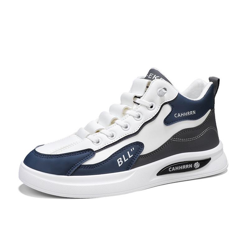 

High-top men s shoes spring and autumn new contrasting color thick-soled medium-top youth foot-fitting casual sports board shoes four seasons trendy s 44