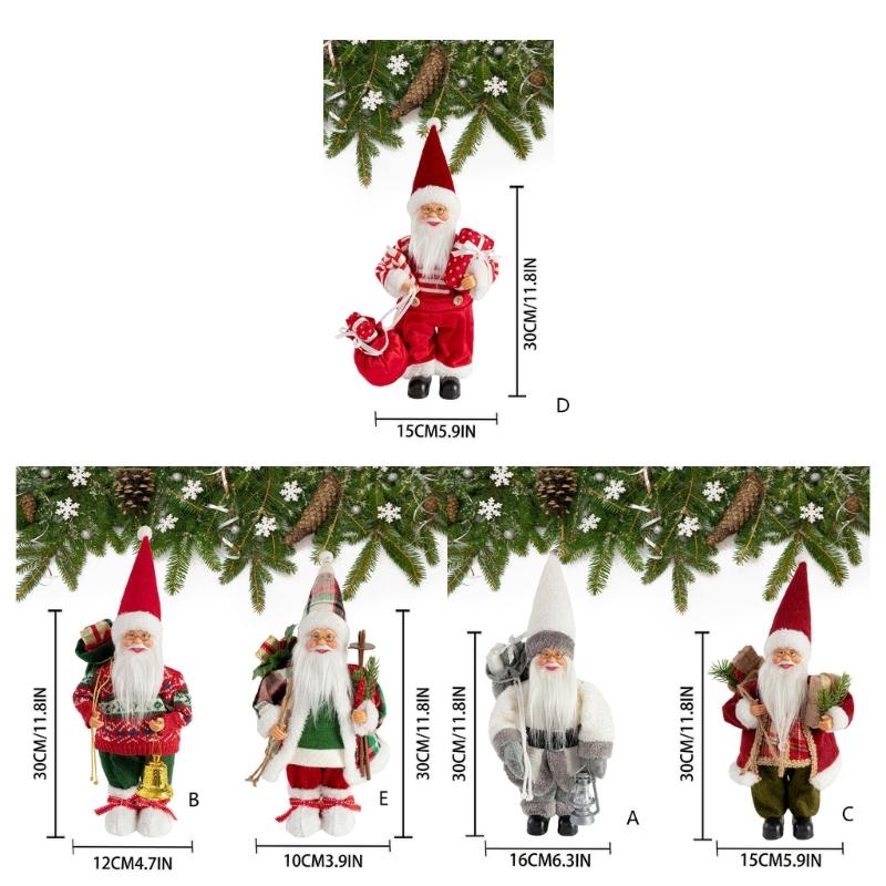 Festival Santa Doll with Sturdy Base Holiday Homes Office Decors Indoors Outdoor Christmas Display 12Inch