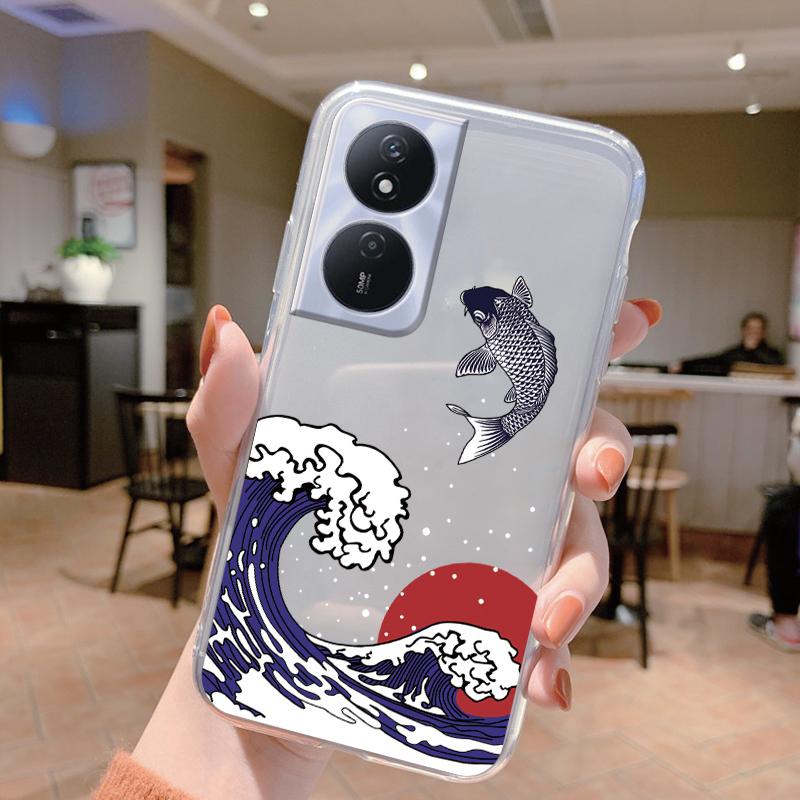

Phone Case For Honor X7b 4G 5G Case Silicone Flowers Cute Cat Bumper Coque For HonorX7B X 7B Cover Protective Soft Clear Shell Honor X7b 4G