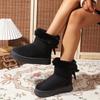 Snow Boots with One Foot Platform New Bow 2026 Winter Mid-top Cotton Shoes Thickened and Velvet