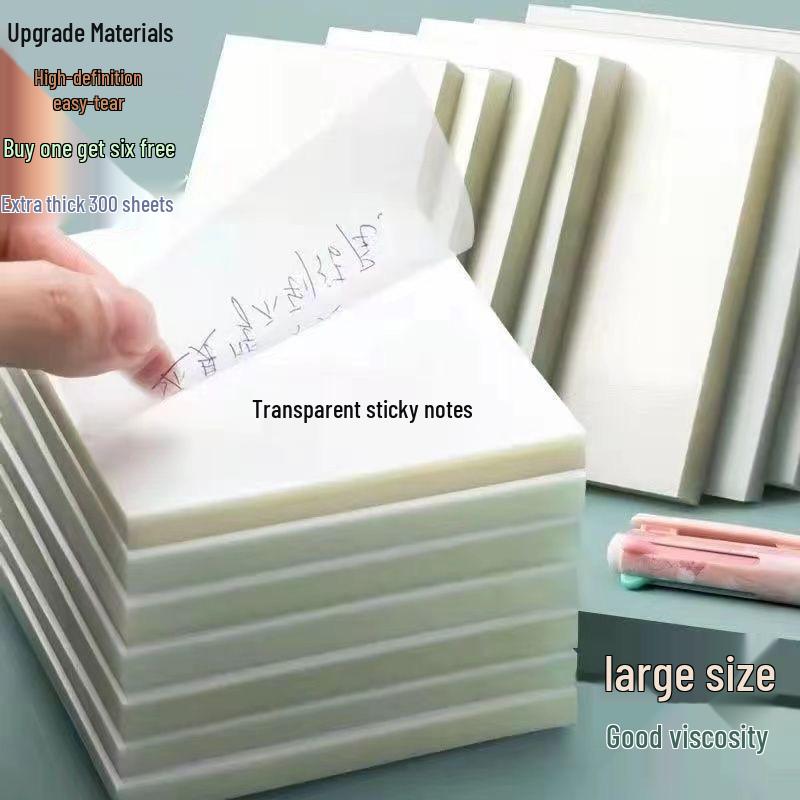 Waterproof Transparent Sticky Notes, Japanese and Korean Style, Writable for Students, Internet-Inspired Design.