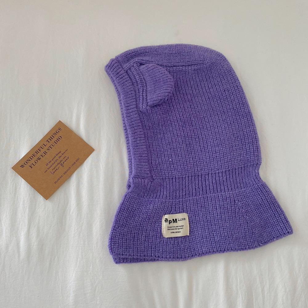 Boys Girls Bear Ear Knit Hats Soft Warm One Piece Scarf Cap Lovely Baby Hooded Hat  Toddler