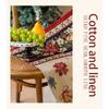 Elegant Christmas Tablecloth Cotton Linen Blend Rectangular Dining Table Cover Red Holiday Decor Home Kitchen