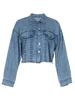 European-American Fashion Frayed Edge Denim Jacket: Elegant Casual Women's Short Top with Front Button