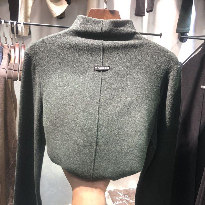 High Collar Top, Women's, Double Faced Velvet, Bottomed Shirt, Fashion Temperament, Women's Sweater