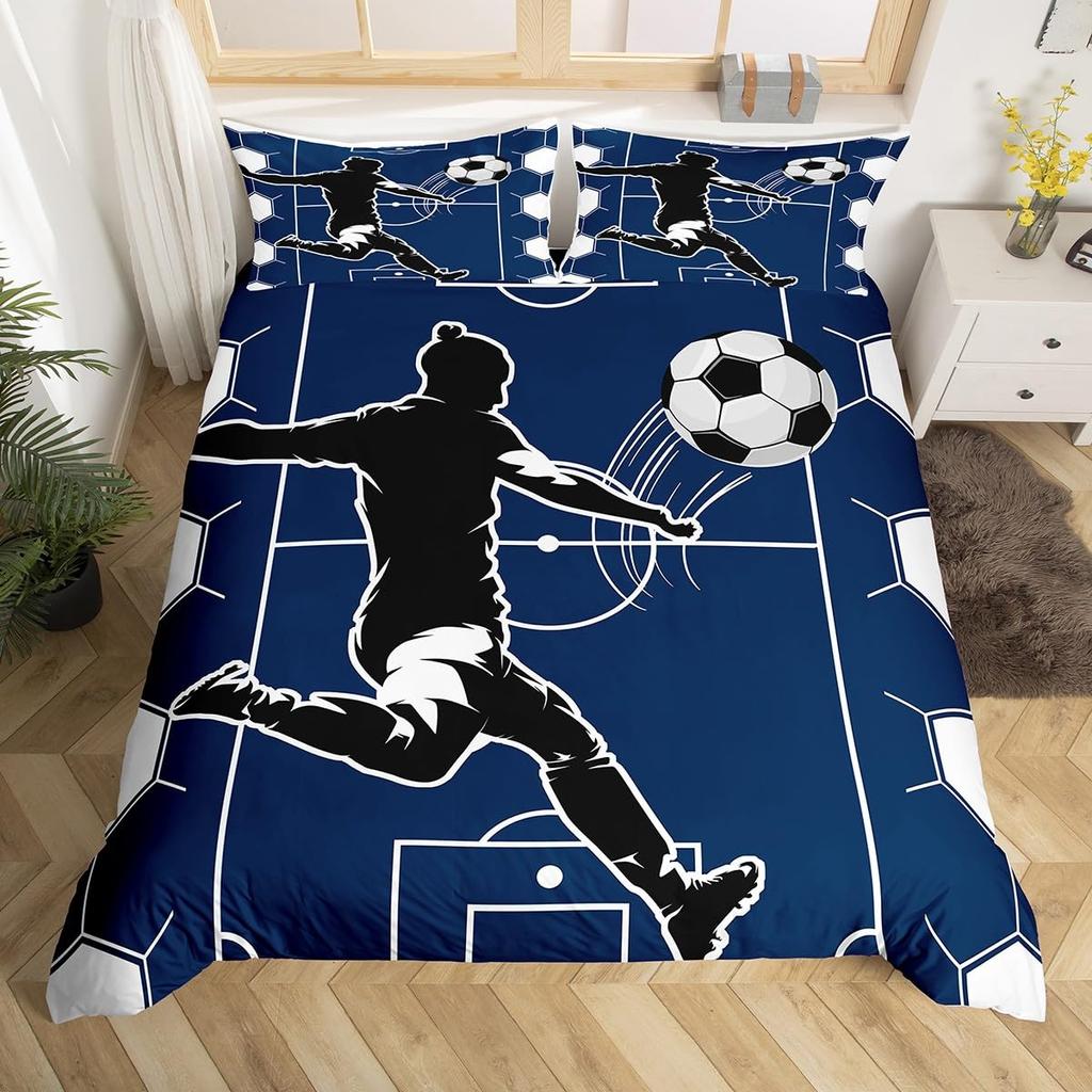 Basketball Bedding Set Twin Size Kids Basketball Player Comforter Cover Teens Ball Gaming Duvet Cover Sports Themed Quilt Cover