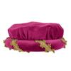 Cappello a cuffia imbottito in velluto rinascimentale con delicato bordo dorato per costumi medievali e rappresentazioni teatrali