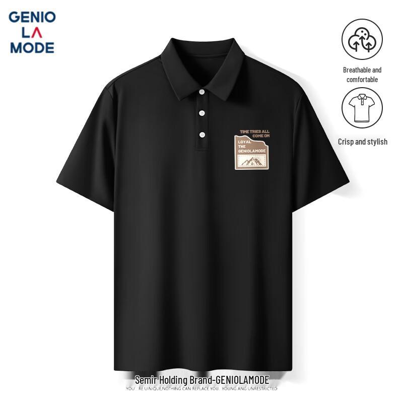 GENIOLAMODE Men s Ice Silk Polo Shirt 2XL
