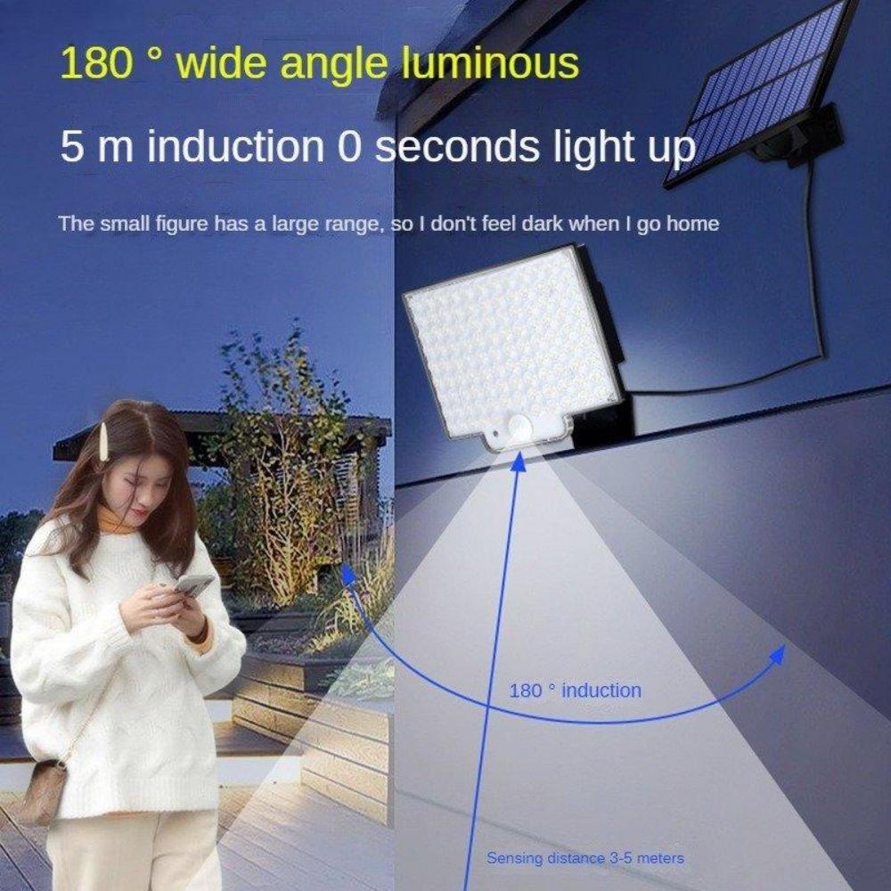 228LED Solar Light Outdoor Waterproof with Motion Sensor Floodlight Remote Control 3 Modes for Path Patio Garage Backyard Street