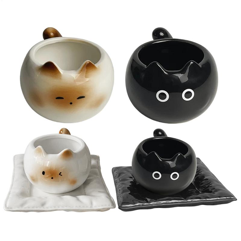 Cat Tea Mug Kitten Coffee Mug Tea Cup Cute Water Tumbler Large Caliber Drinking Cup Cappuccino Cup Coffee Tea Milk Mug Water Cup