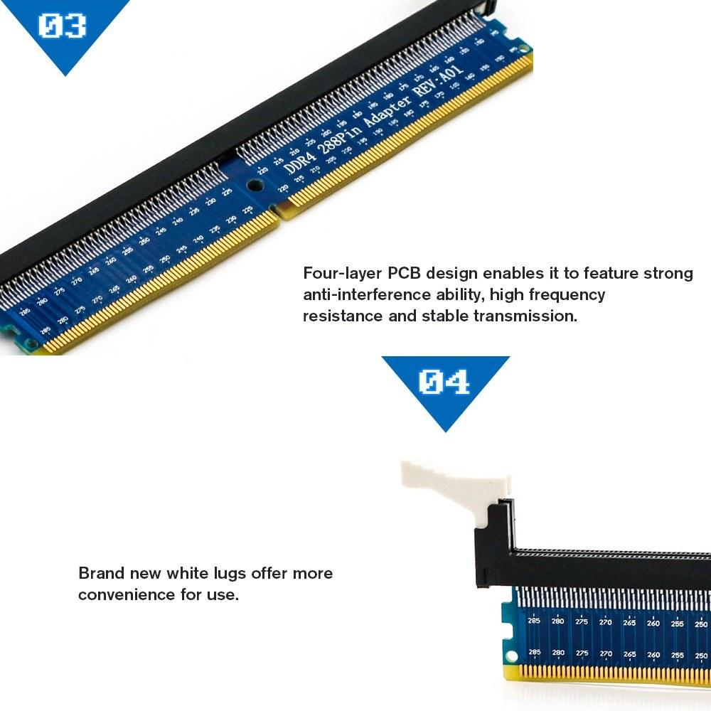 HBKS NEW DDR4 288Pin DIMM Adapter Card Memory Tester Protection Card Circuit Expansion Board