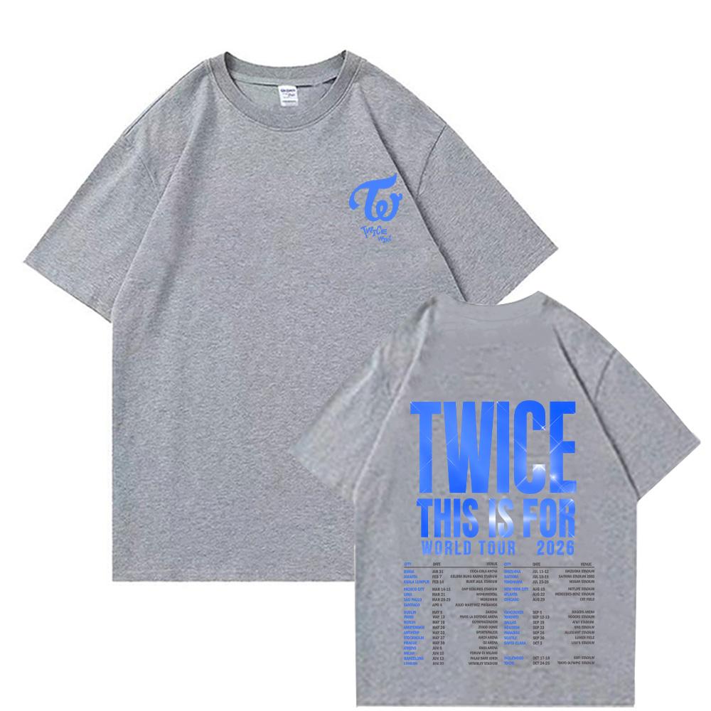 Twice This Is for World Tour 2026 T-Shirts Herren Damen Grafikdruck T-Shirts Tee Hohe Qualität Baumwolle Weiche T-Shirts Lockere Kleidung