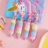 Kawaii Cartoon Moon Plush Unicorn 6 Color Gel Pen Student Love Multi-Function Marker 0.05Mm  Ball Pen Kids Festival Reward Gifts