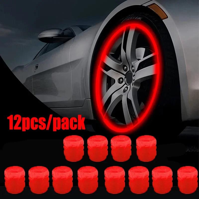 4/20PCS Luminous Car Tire Valve Cap Fluorescent Night Glowing Decor Motorcycle Bike Wheel Nozzle Dustproof Tyre Valve Stem Caps Stem Caps1