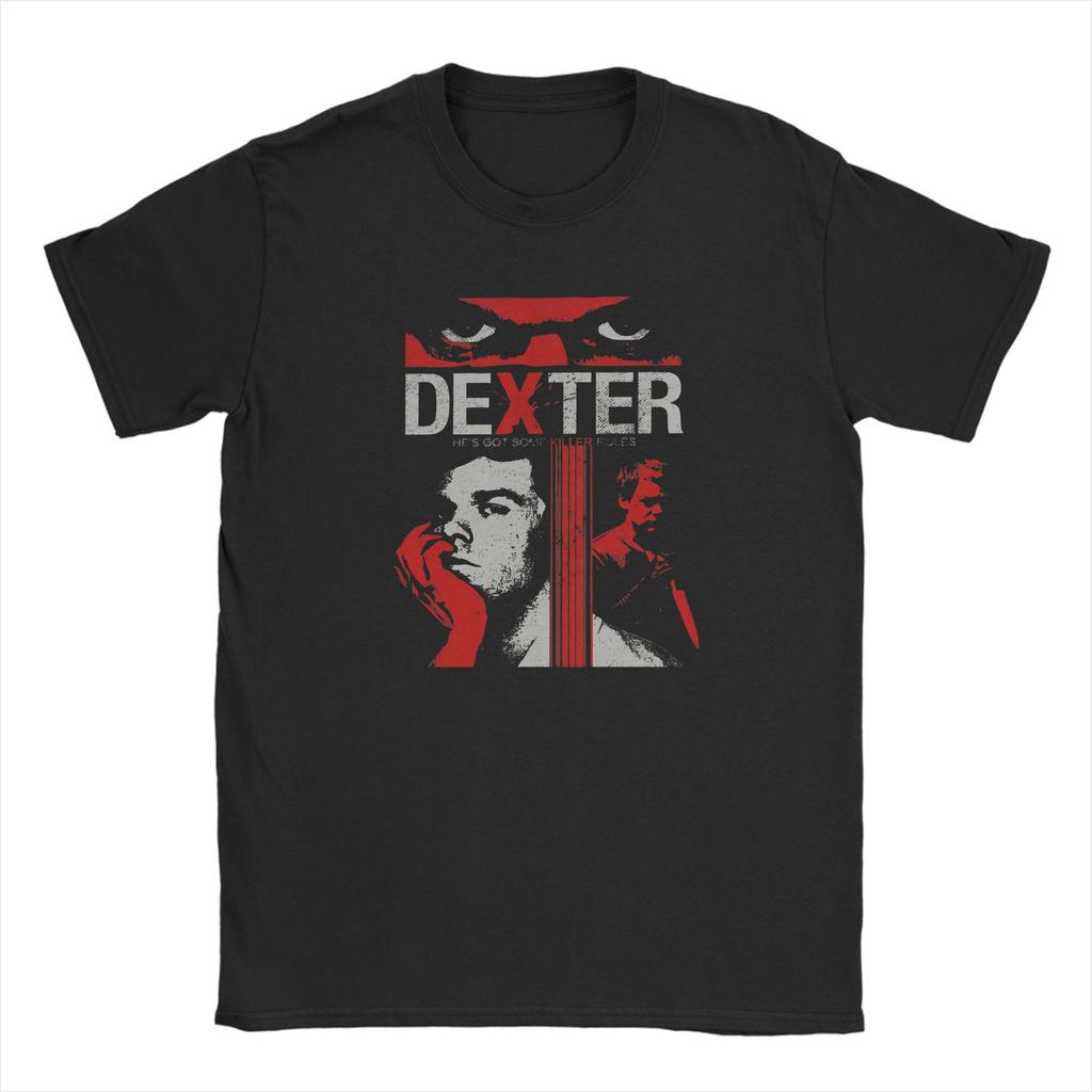 Novelty Dexter Morgan T-Shirts for Men Round Neck Pure Cotton T Shirts Short Sleeve Tee Shirt Printing Clothes