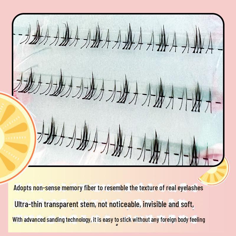 Yue Jiao Niang Novice Cartoon Style Lower Eyelashes - Thick, Segmented, and Ideal for Students