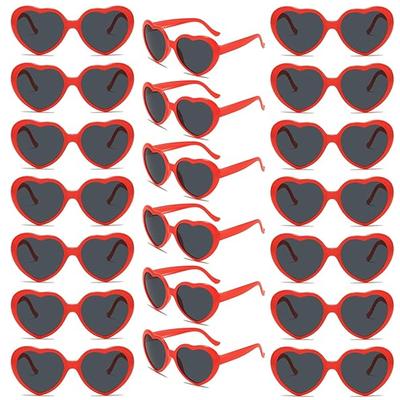 20er Pack Rote Herz Sonnenbrillen Großpackung Für Frauen Herz Sonnenbrillen Für Junggesellinnenabschied Gastgeschenk Halloween Und Weihnachts Requisiten