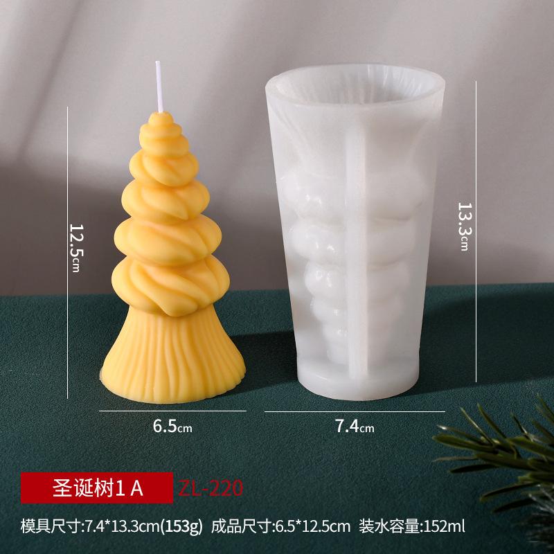Christmas Tree Aroma Candle Silicone Mold Party Decoration Plaster Ornament Creative Craft Mold