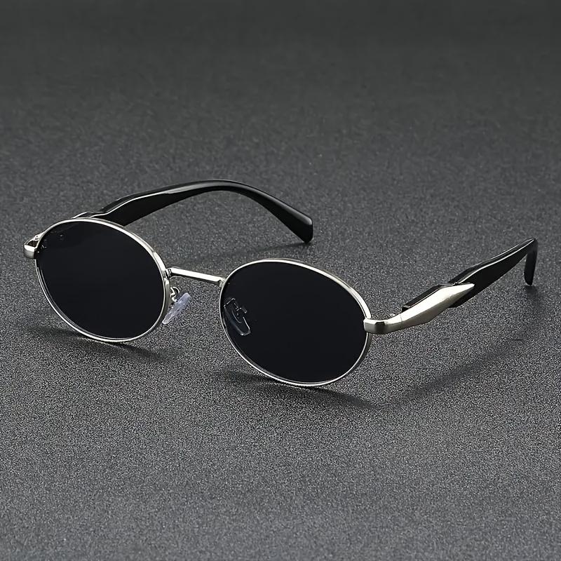 

Retro Oval Shaped Small Frame Sunglasses European and American Men Women Trendy Round Face Slimming Street Hip-hop Glasses серебряный серый