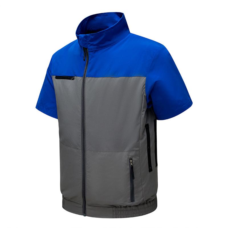 Cooling Air Conditioning Vest with Fan: Sun Protection Short Sleeve for Outdoor Heatstroke Prevention