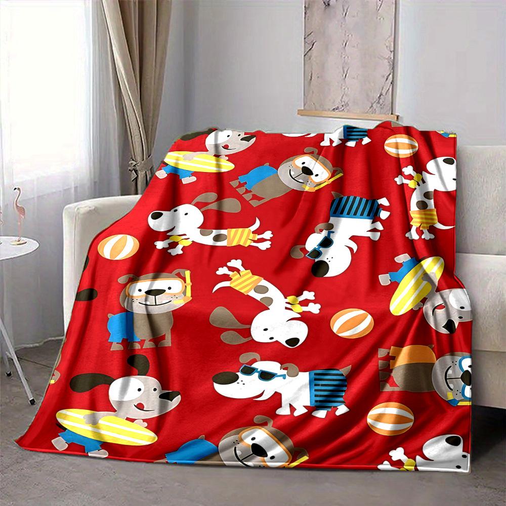 

1pc Puppy Playtime Blanket, Lightweight Flannel Throw Blanket for Sofa, Bed, Travel, Camping, Living Room, Office, Couch, Chair, and Bed 80cmx120cm
