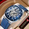 CURREN Men Automatic Mechanical Original Waterproof Silicone Strap Luminous Business Fashion Clock