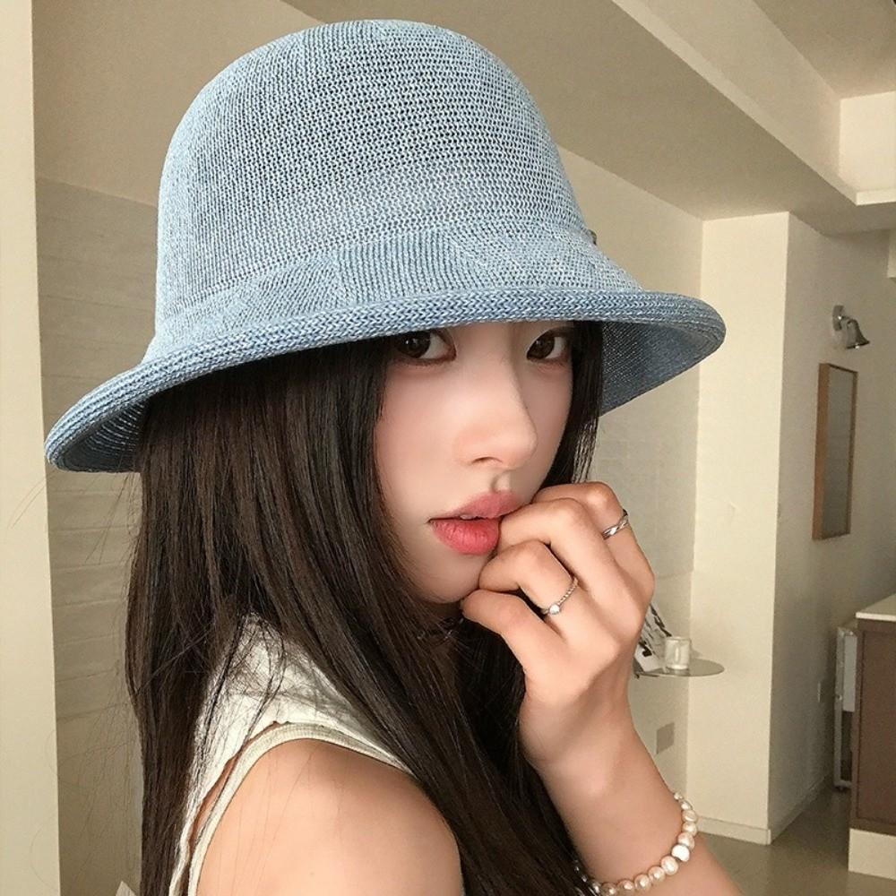 Thin Fisherman's Hats Rolled Edge Basin Hat Fashion Sun Hat  Outdoor Beach Vacation Wear