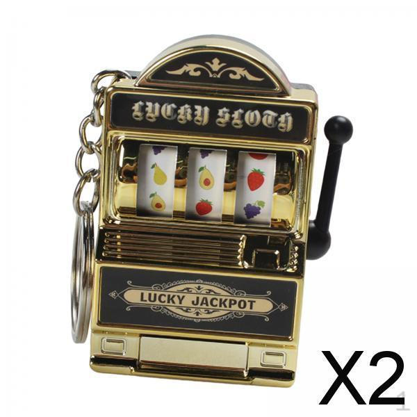 2xMini Slot Machine Keychain Fruit Pendant Valentine's Day Gift Funny Souvenirs Mini