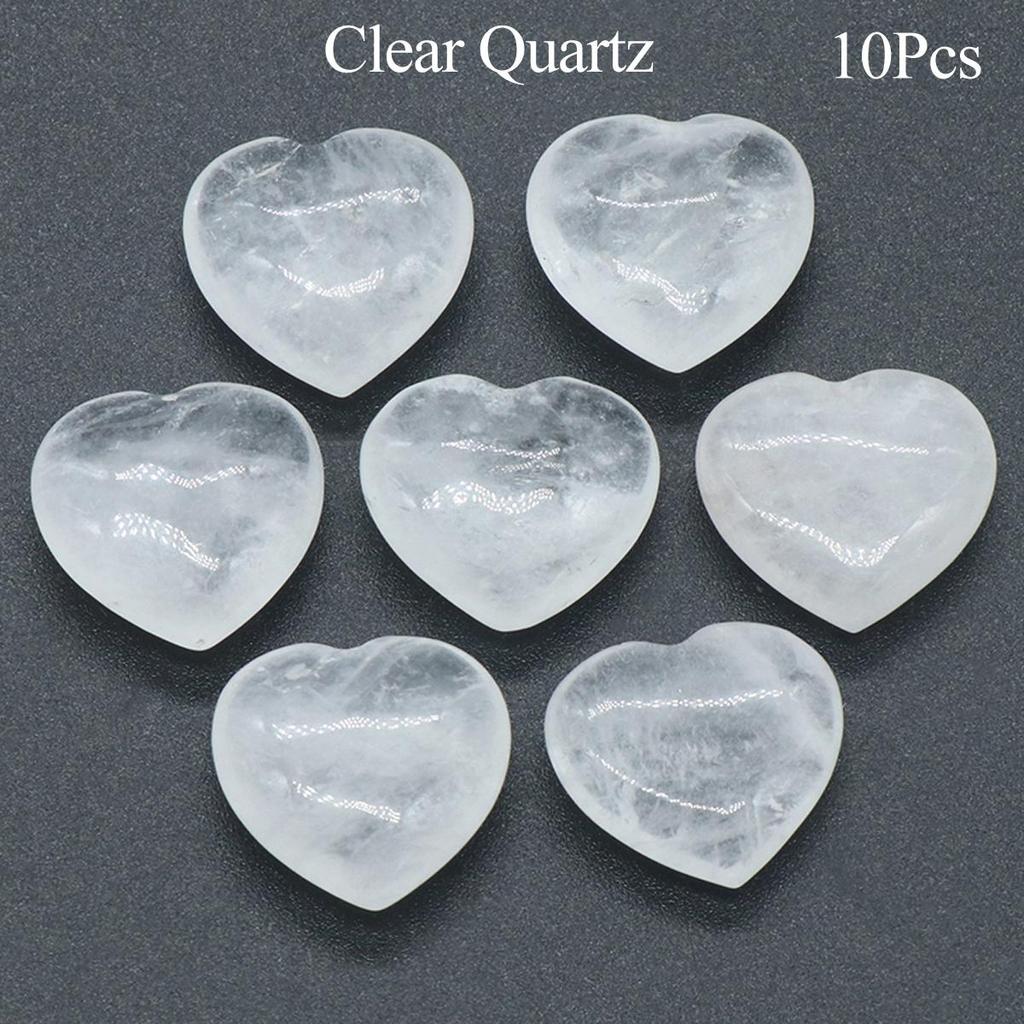 Herz-Kristall-Ornament-Dekoration, Energie-Naturstein, Reiki-Heil-Edelstein für Topfpflanzen, Fischtanks, Aquarien, Heimdekoration, Schmuckzubehör, 2 × 2 cm