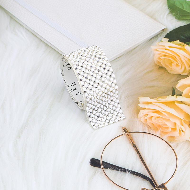 

10pcs Rhinestone Ribbons Roll Diamond Sparkling Banding Party Gift Decoration DIY Crafts Self-Adhesive Rhinestone Sticker 10MM&10Pcs(Each 40CM) белый