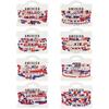 Pack of 6 Fashionable Patriotic Beaded Bracelets Elastic July 4th Jewelry Americans Flag Star Charm Party Accessories