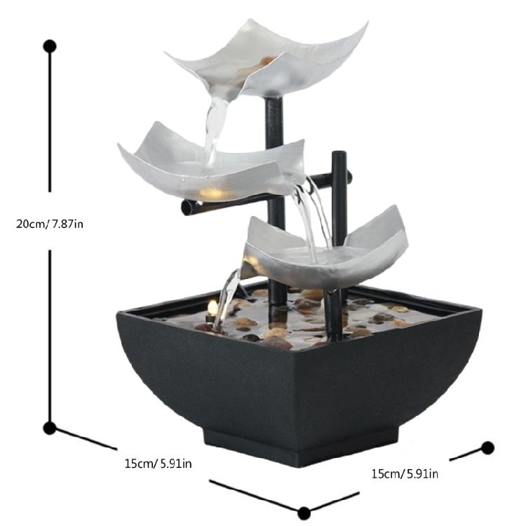Indoor Meditations Desktop Fountain Decorated Tabletop Fountain Waterfall Function for Home Office Decoration