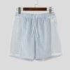 INCERUN Men Drawstring Elastic Waist Striped Hollow Beach Sports Shorts Pants