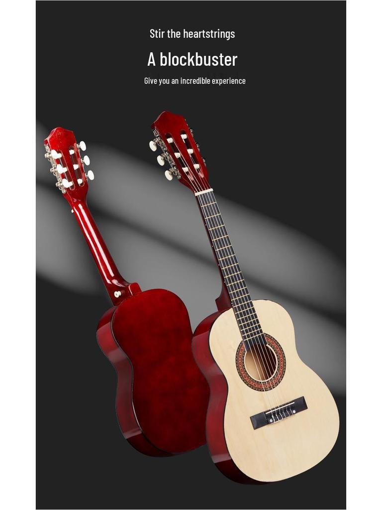 30-Inch Classical Guitar, All Linden Wood, Gloss Finish, Rounded Corners