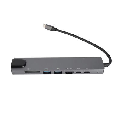8'i 1 Arada Hub Type-C'den HDMI'a RJ45 PD USB Docking Station Type-C Hub Ayırıcı Dönüştürücü Adaptör