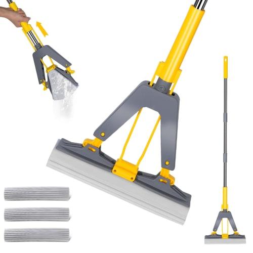 Masthome Sponge Mop, Floor Mop, Floor Wiper, Super Wringer, Absorbent Mop for Flooring, Lightweight, Wet/Dry Use, Dry and Wet Mopping, Wiper Mop for B