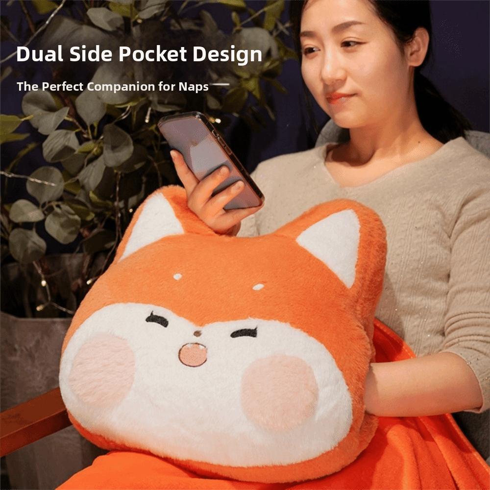 Thickened Cartoon Animal Pillow Hand Insertion Type Nap Pillow Throw Pillow Blanket Summer Winter